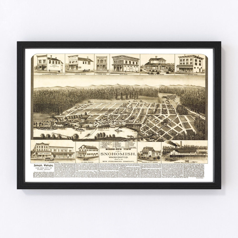 Snohomish Vintage Map 1890