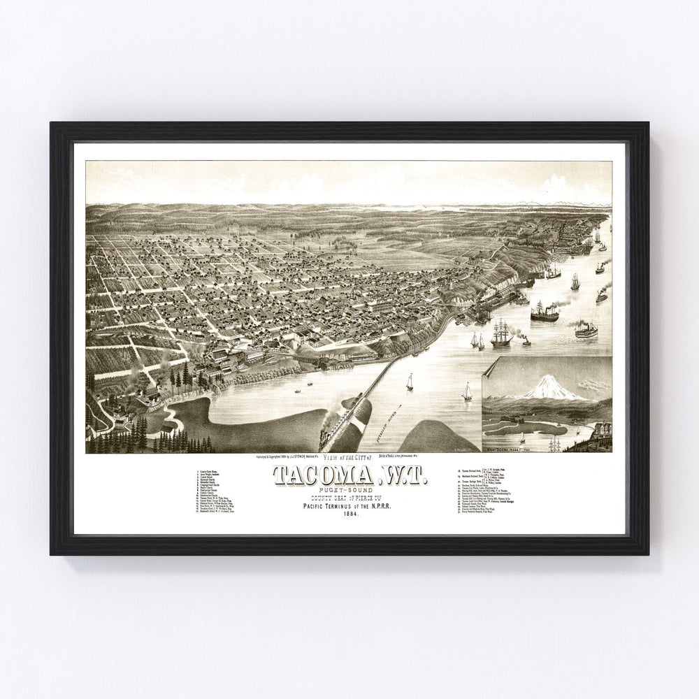 Tacoma Vintage Map 1884