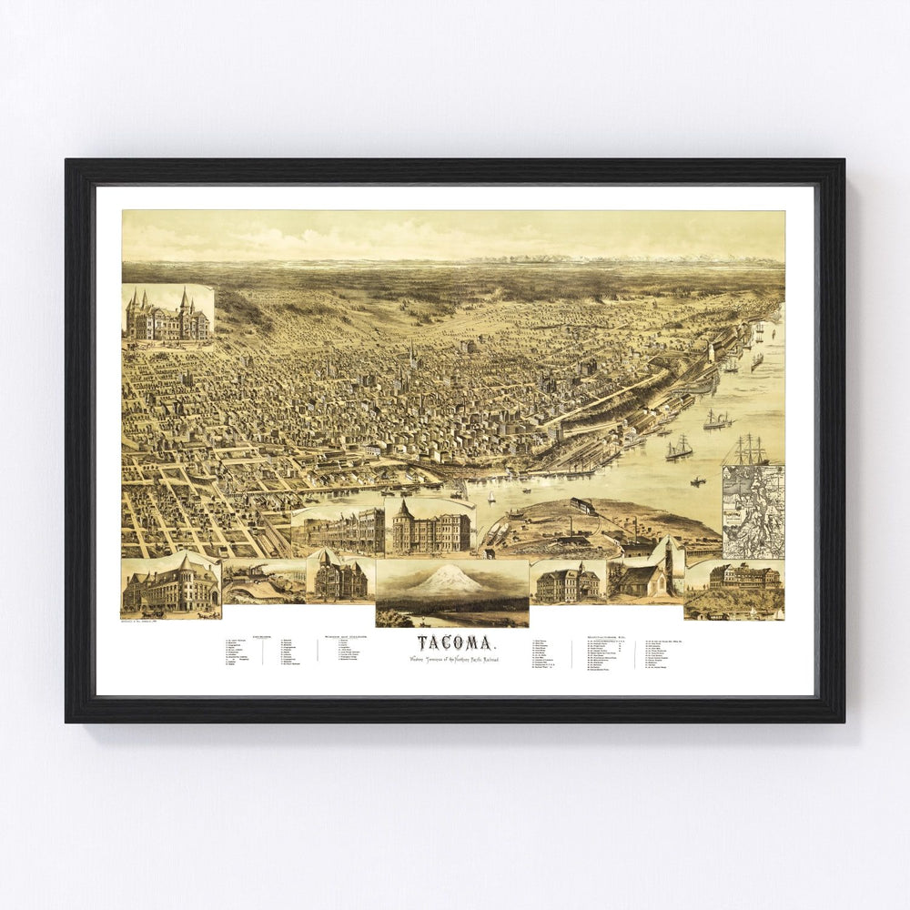 Tacoma Vintage Map 1890