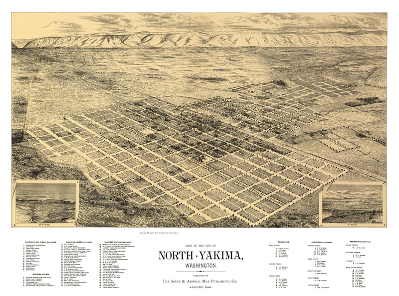 Size comparison using Vintage Map of North Yakima, Washington 1889
