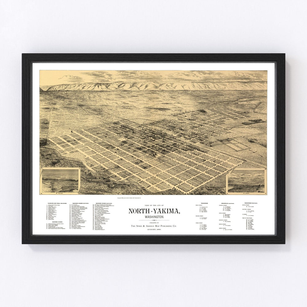 North Yakima Vintage Map 1889