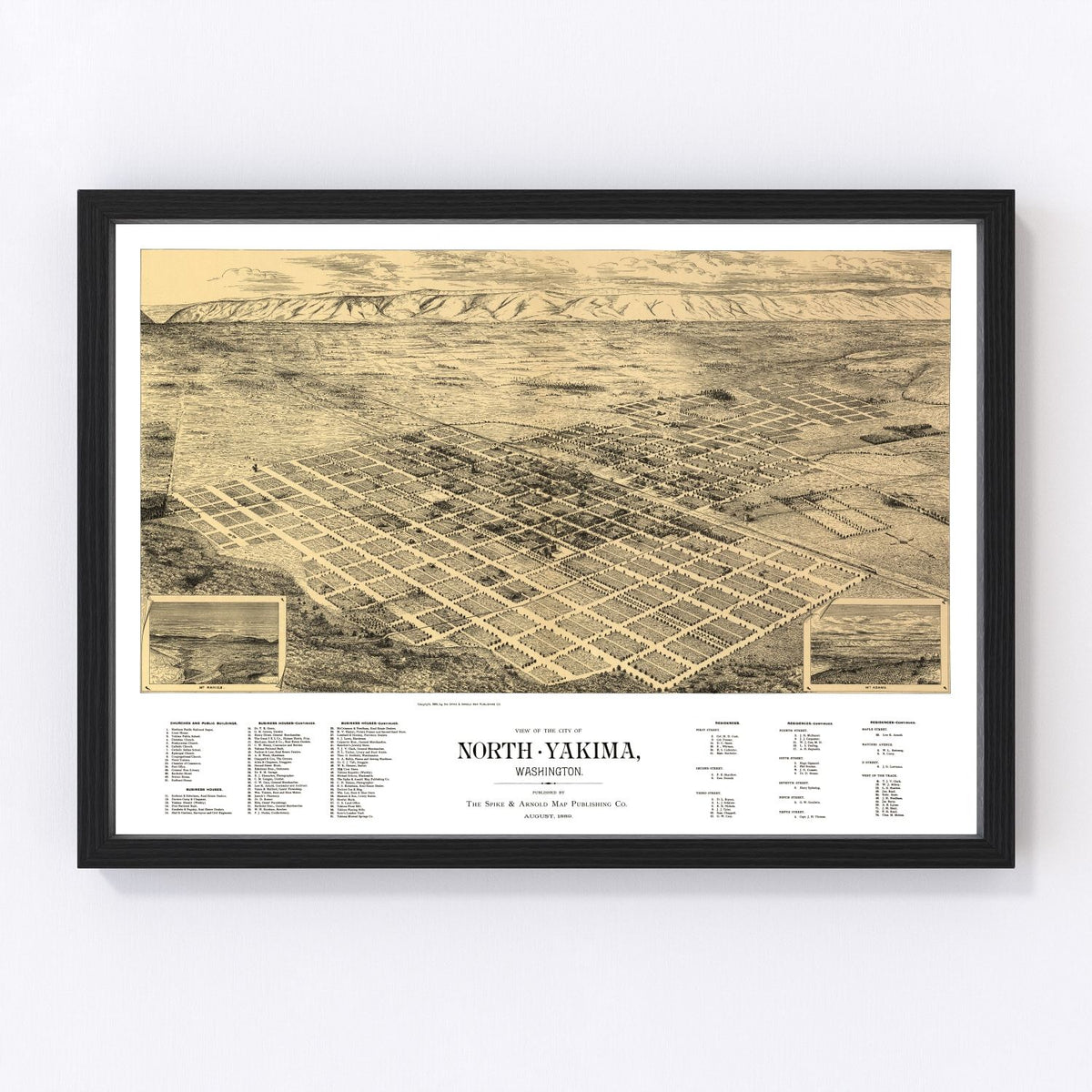 North Yakima Vintage Map 1889