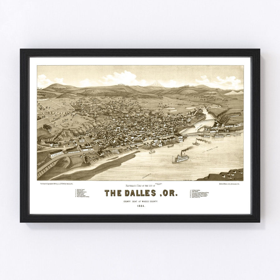 Dalles Vintage Map 1884