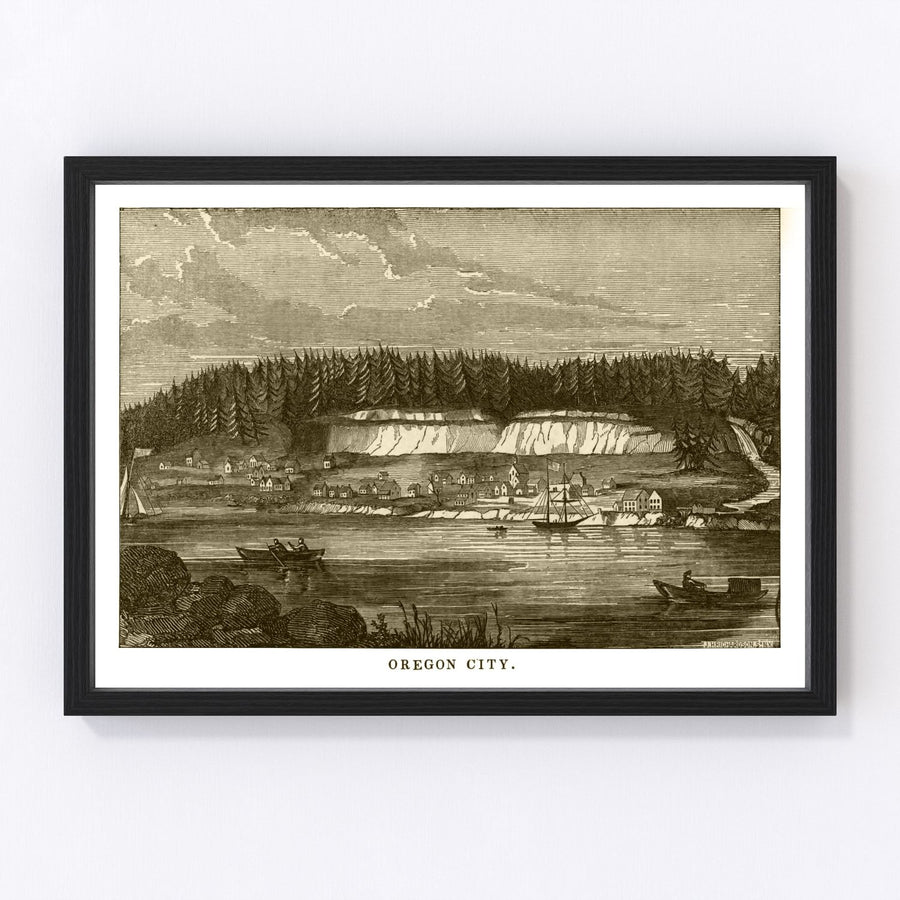 Vintage Map of Oregon City, Oregon 1880