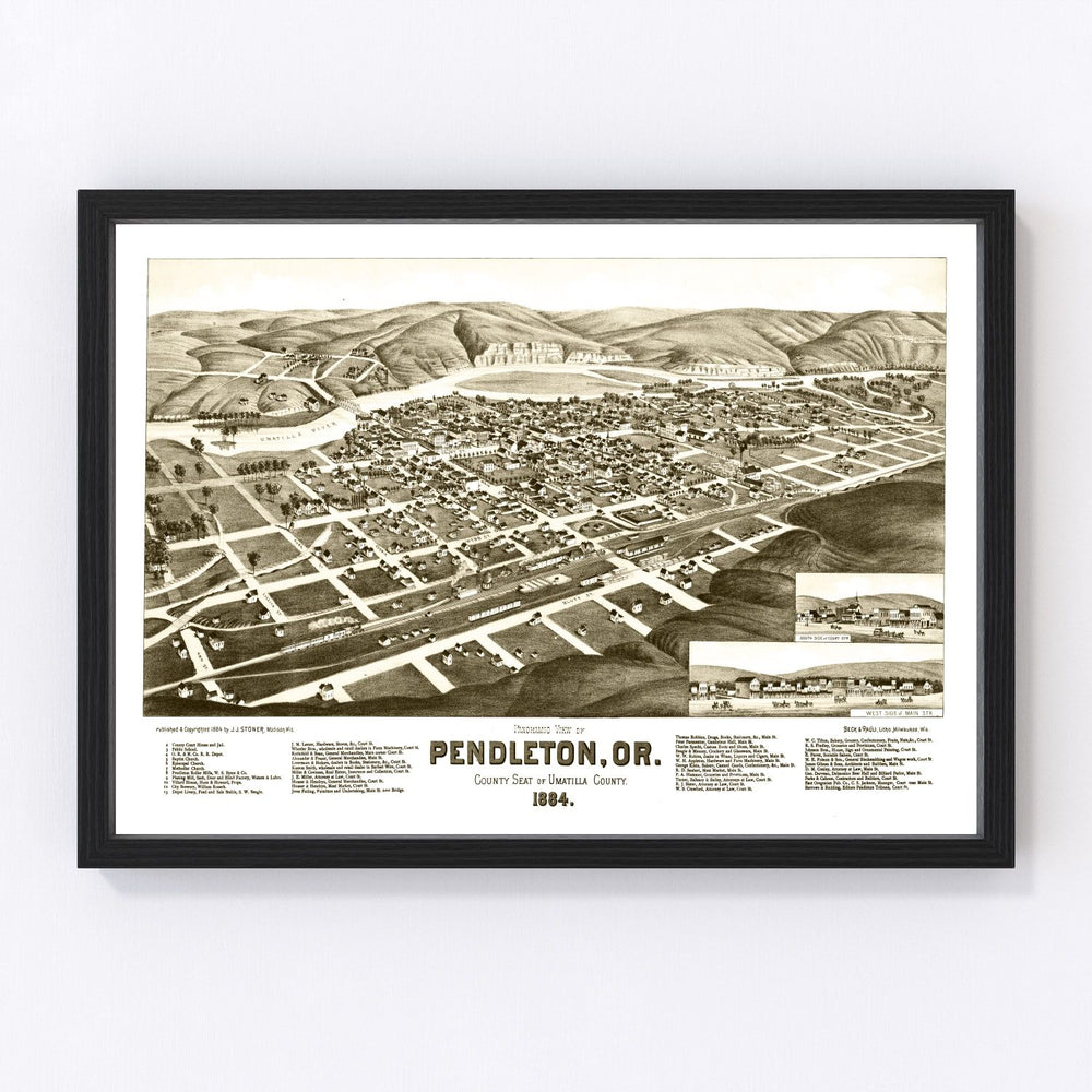 Pendleton Vintage Map 1884