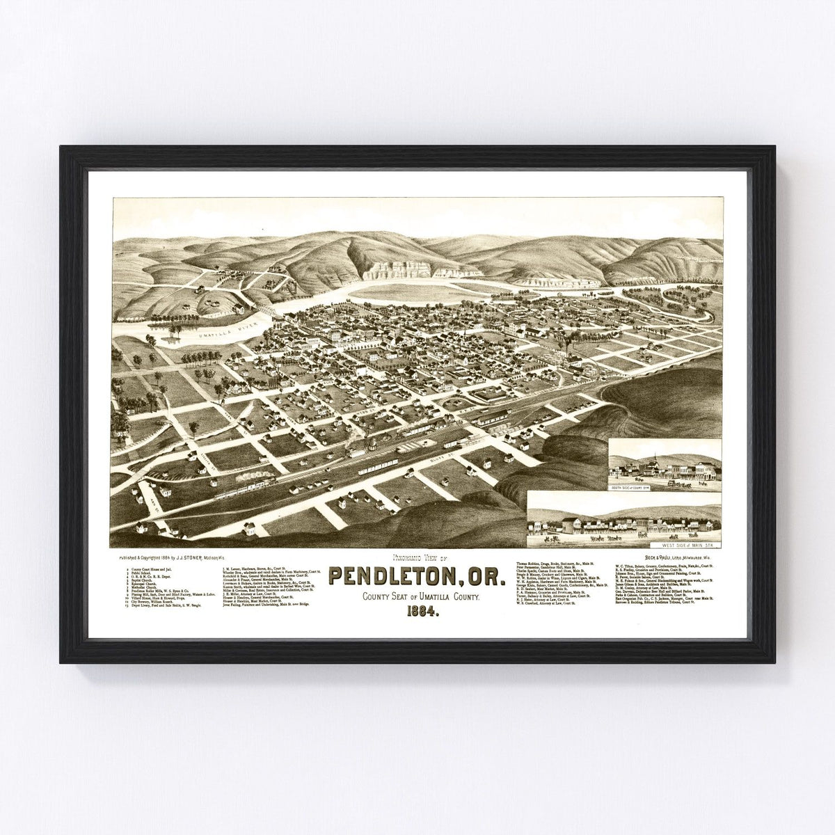 Pendleton Vintage Map 1884