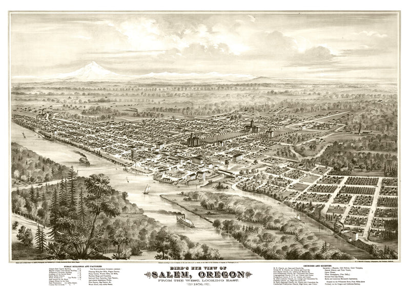 Size comparison using Vintage Map of Salem, Oregon 1876