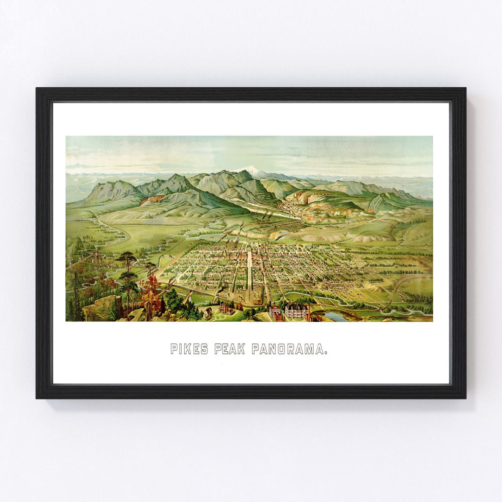 Pikes Peak Vintage Map 1890