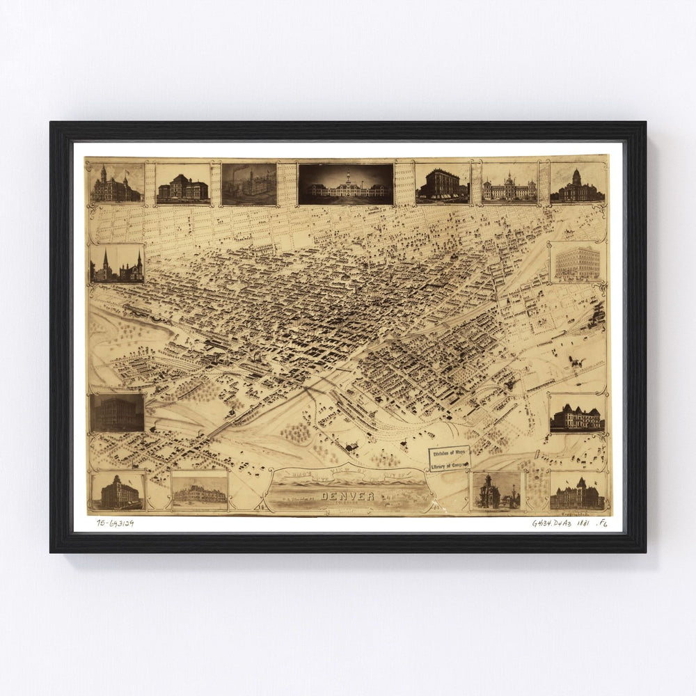 Denver Vintage Map 1881