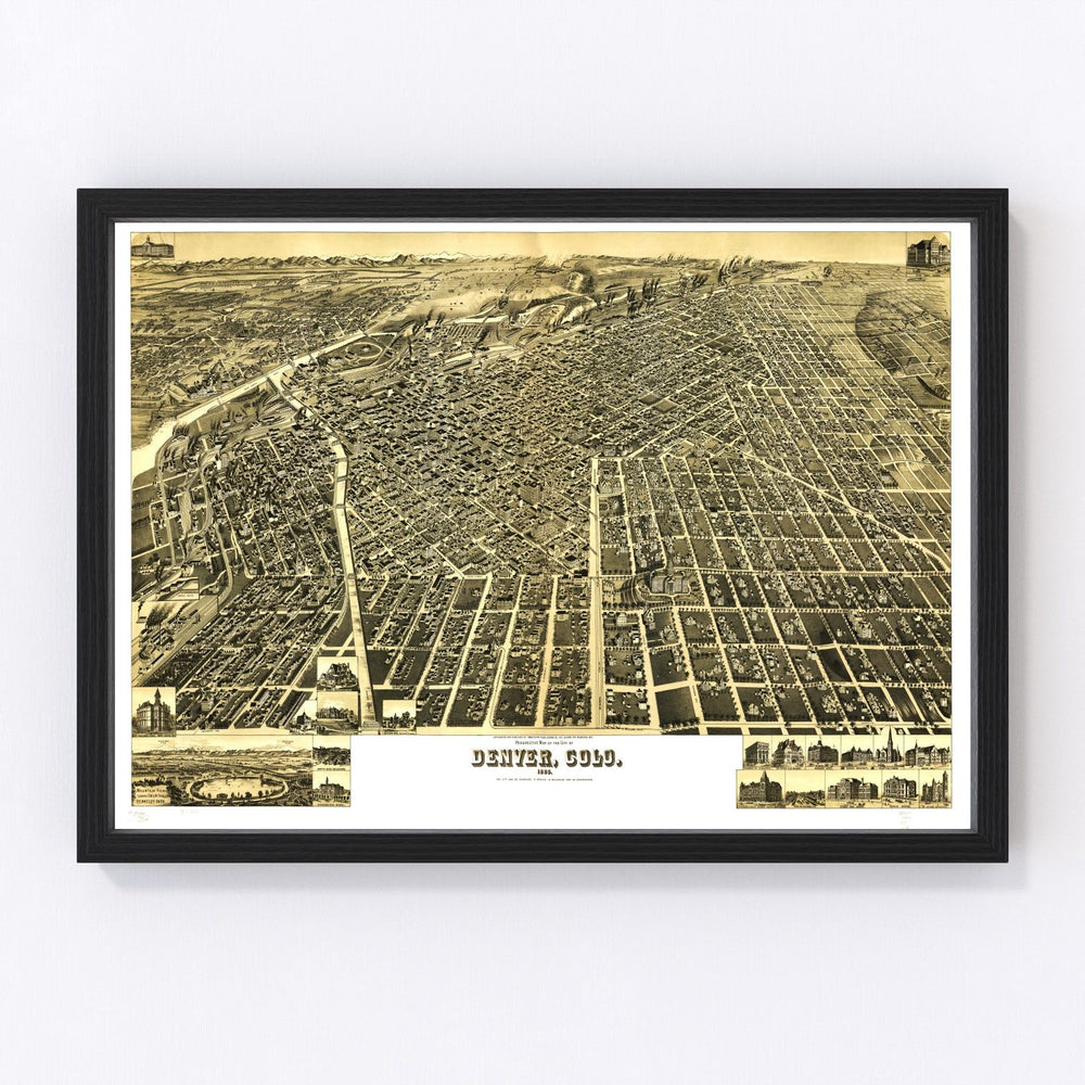 Denver Vintage Map 1889
