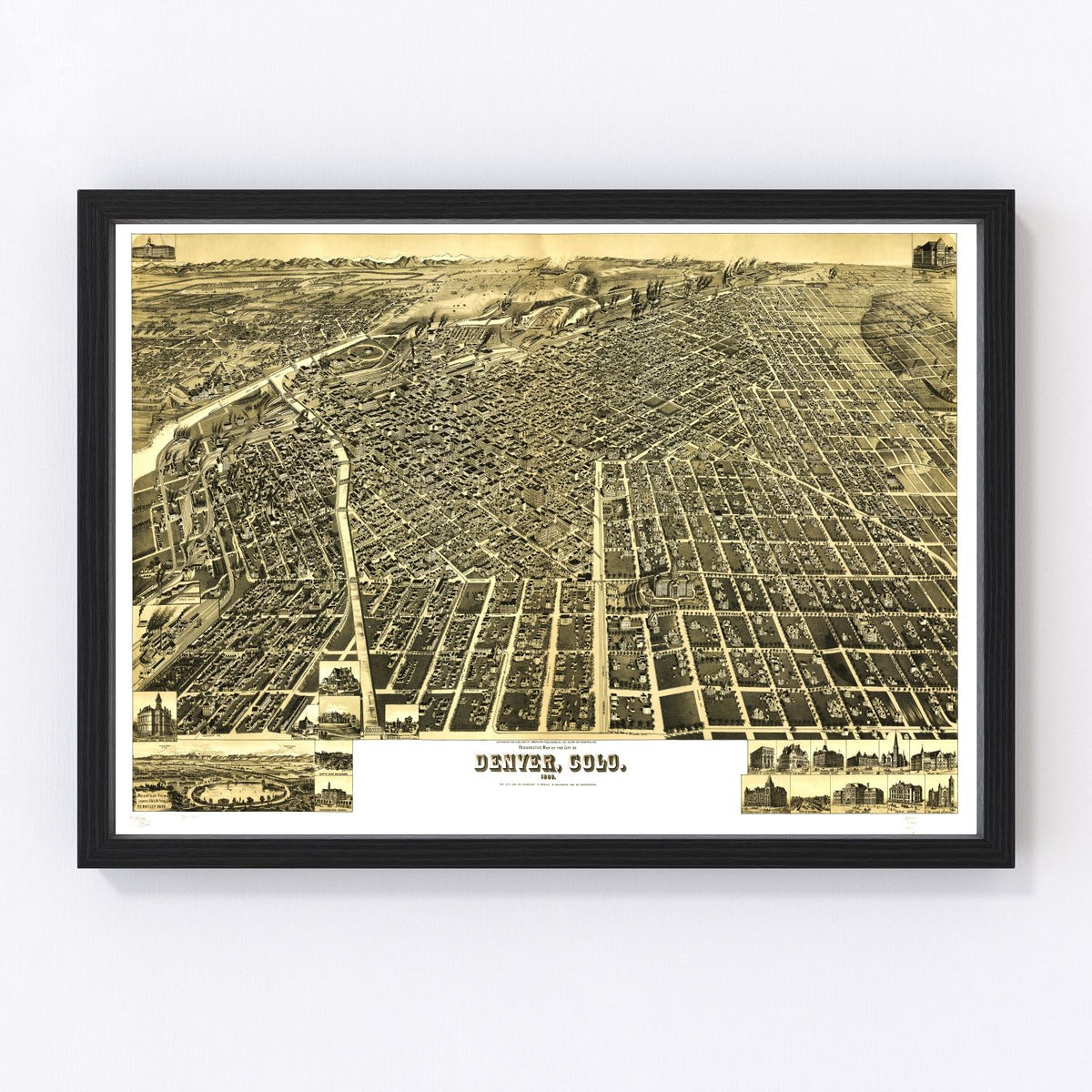 Denver Vintage Map 1889
