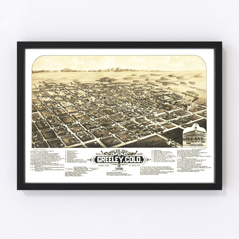 Greeley Vintage Map 1882