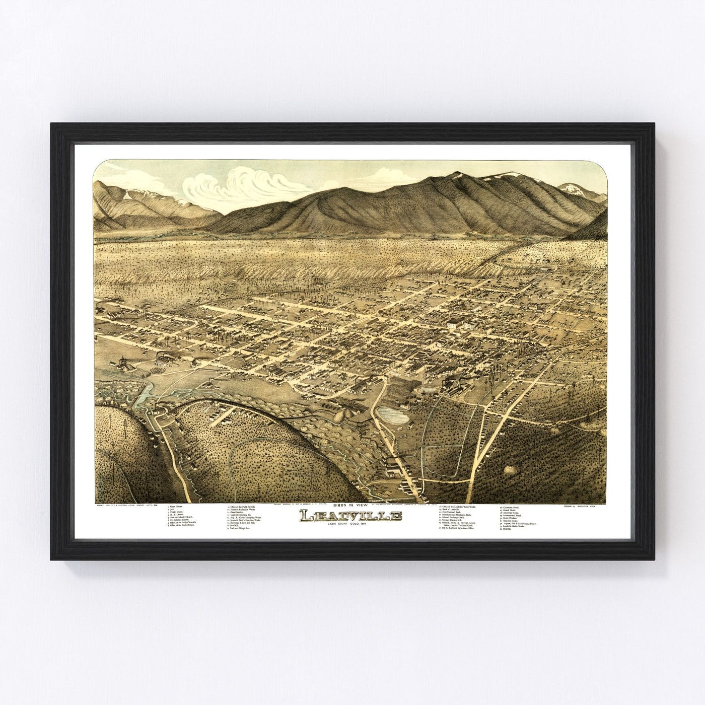 Leadville Vintage Map 1879