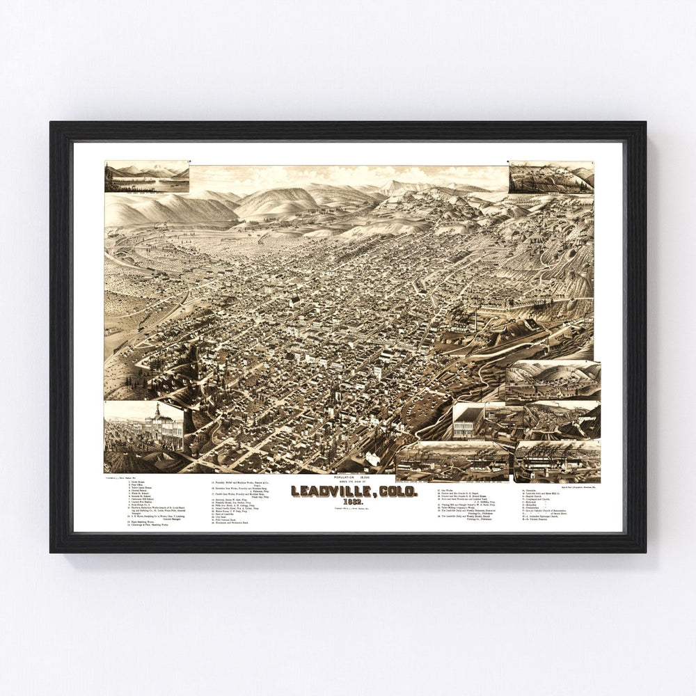 Leadville Vintage Map 1882