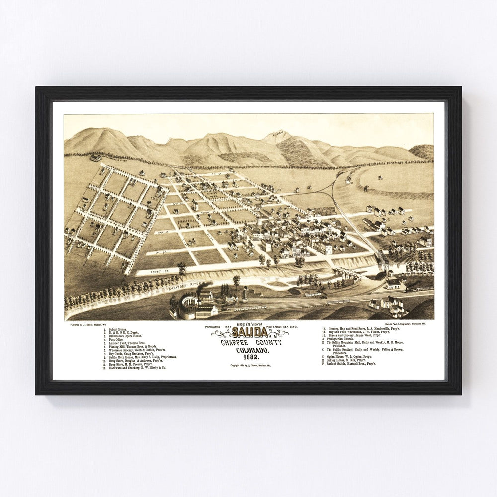 Salida Vintage Map 1882