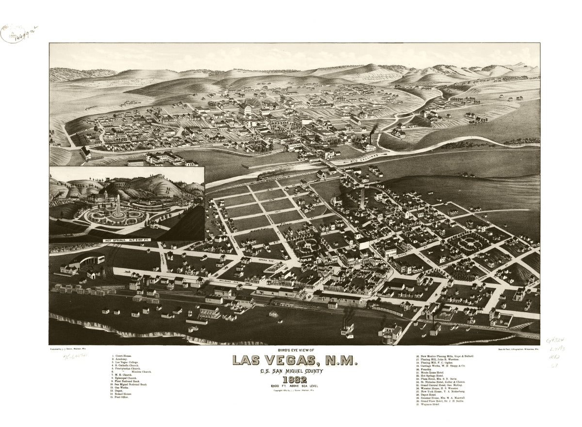 Preview of Vintage Map of Las Vegas, New Mexico 1882