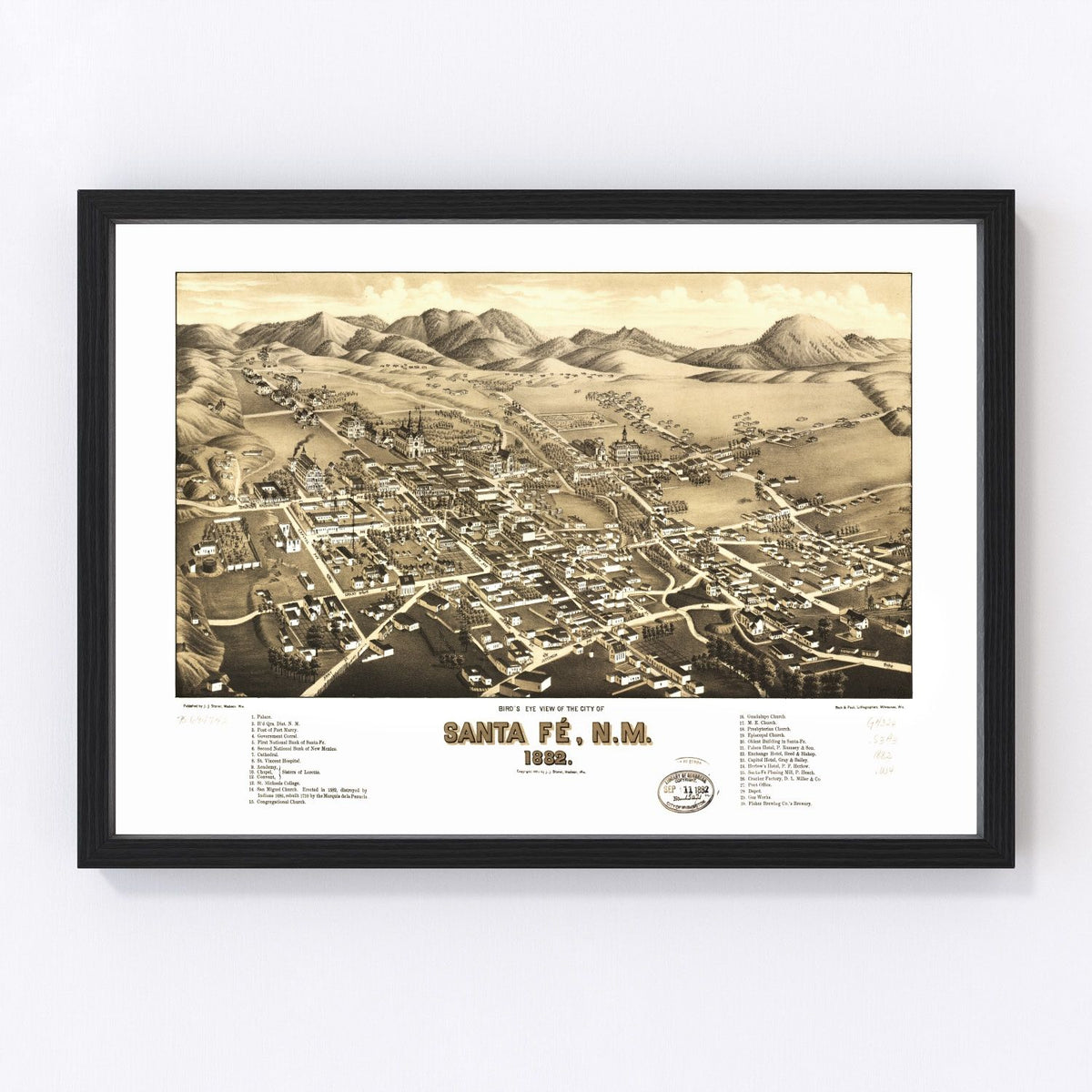 Santa Fe Vintage Map 1882