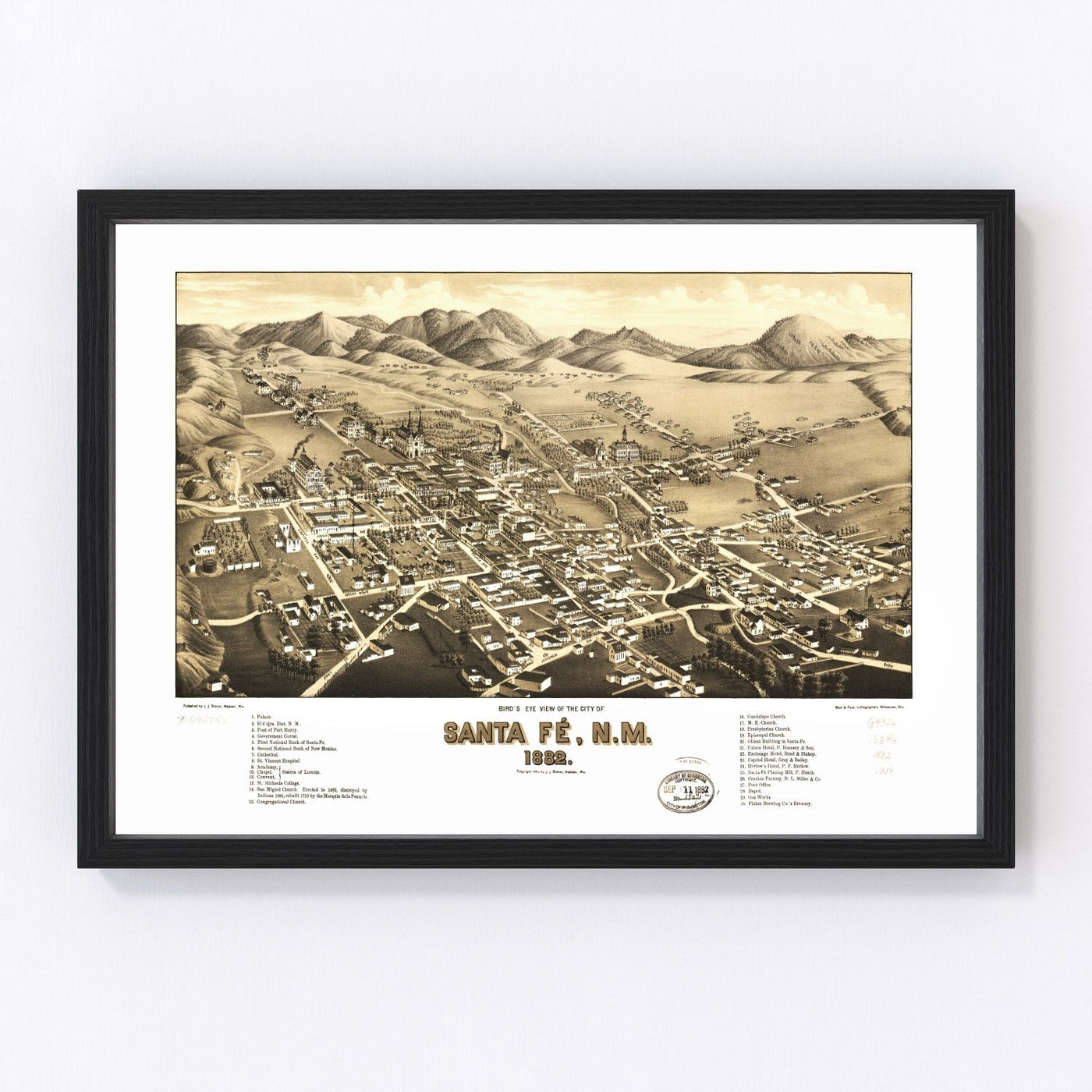 Santa Fe Vintage Map 1882