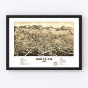 Santa Fe Vintage Map 1882