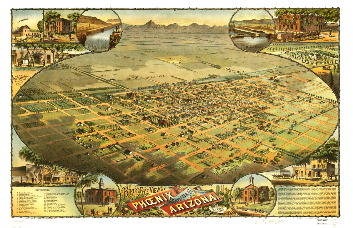 Preview of Vintage Map of Phoenix, Arizona 1885