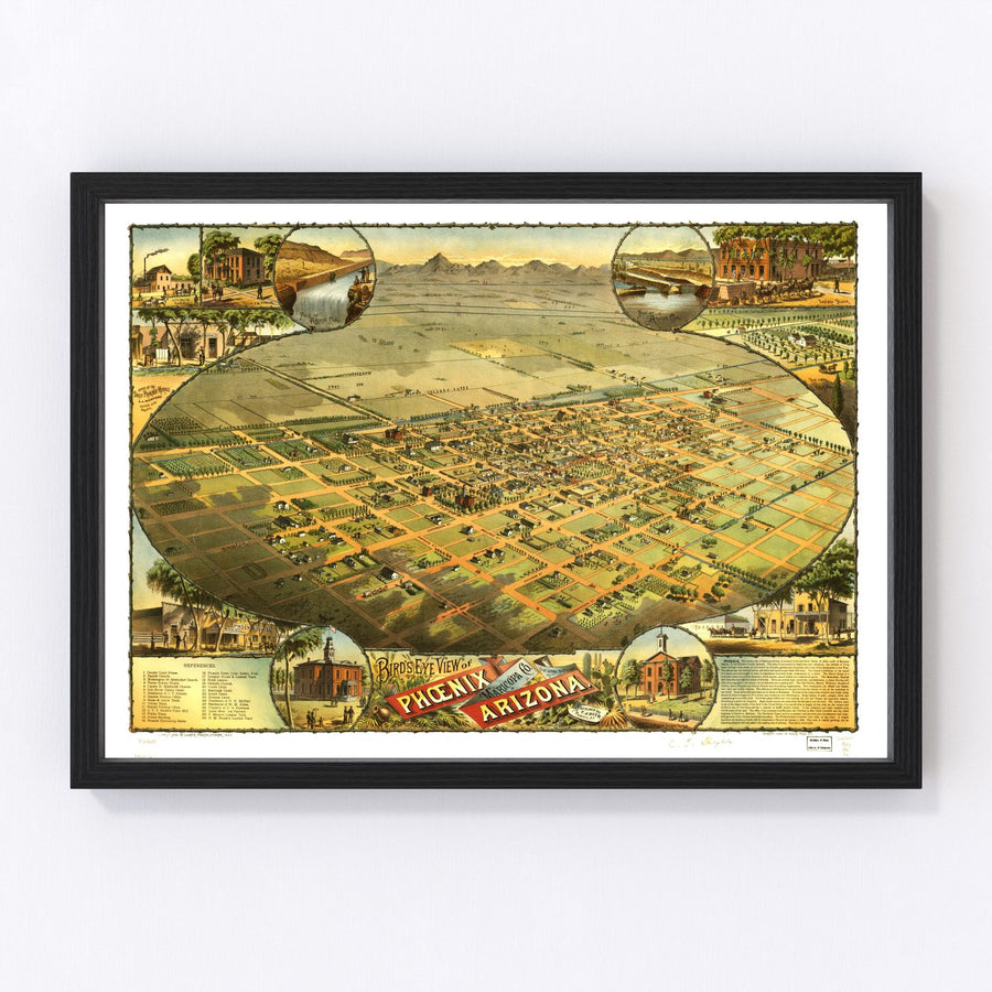 Phoenix Vintage Map 1885