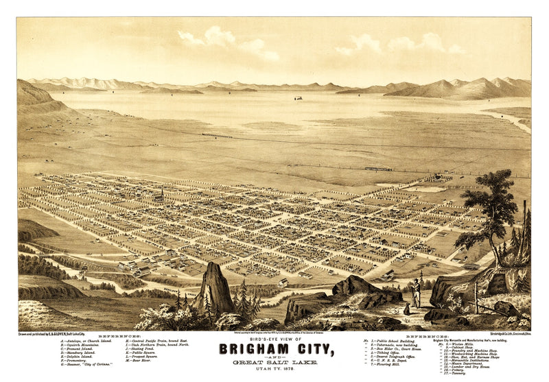 Size comparison using Vintage Map of Brigham City, Utah 1875