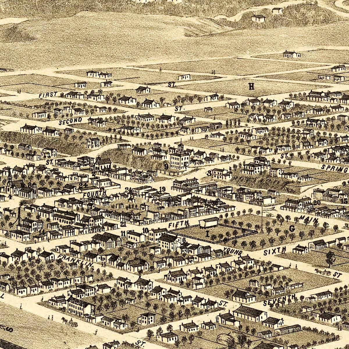Restored historic details from the 1875 city map of Ogden, Utah
