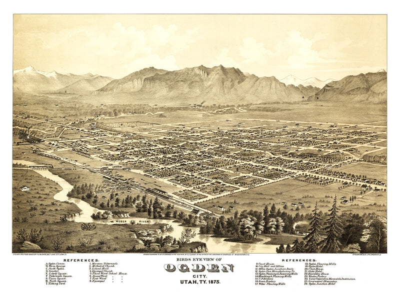 Size comparison using Vintage Map of Ogden, Utah 1875