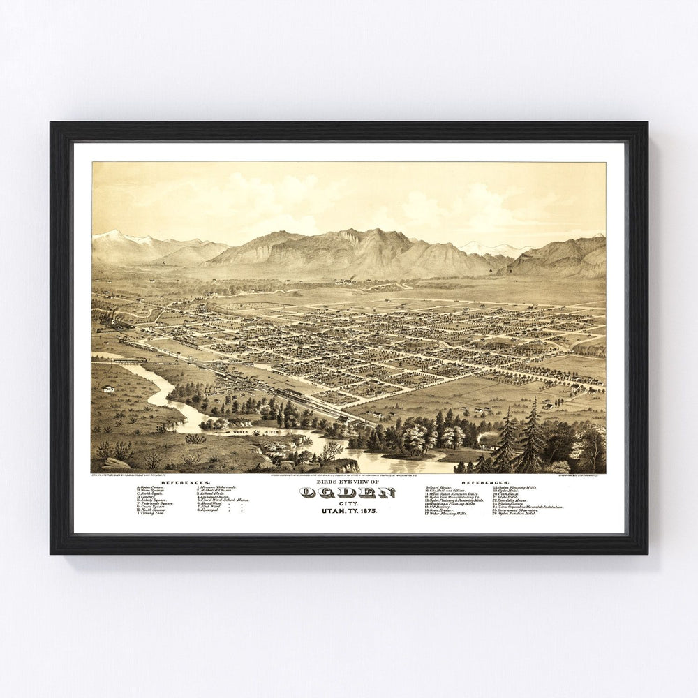 Ogden Vintage Map 1875