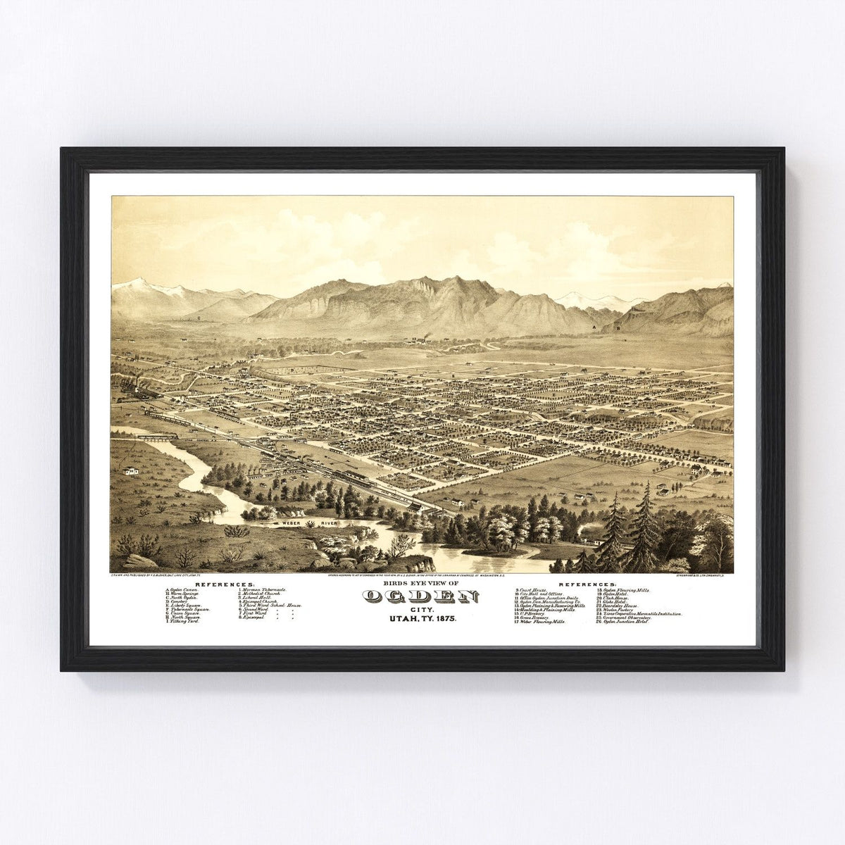 Ogden Vintage Map 1875