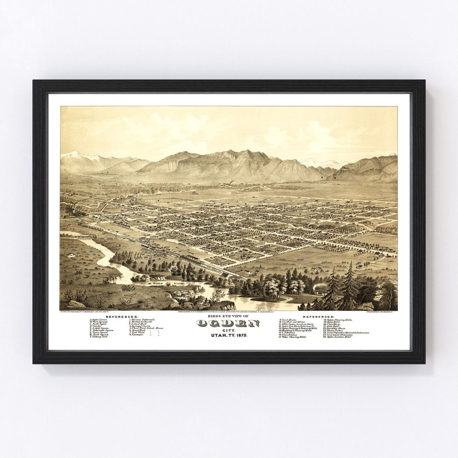 Ogden Vintage Map 1875