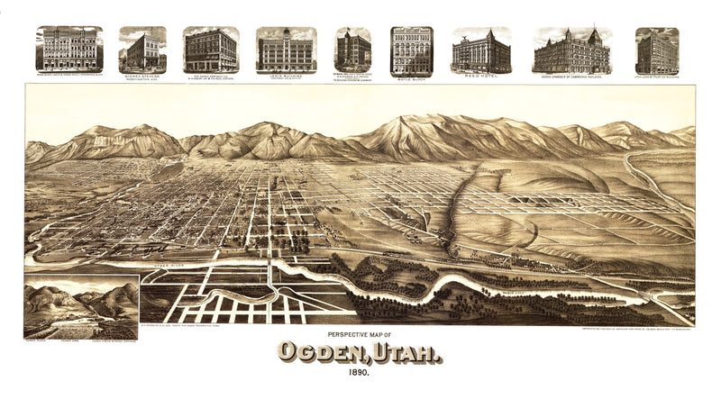 Size comparison using Vintage Map of Ogden, Utah 1890
