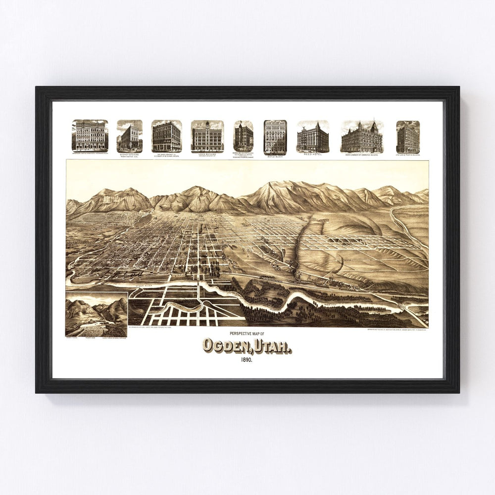 Ogden Vintage Map 1890