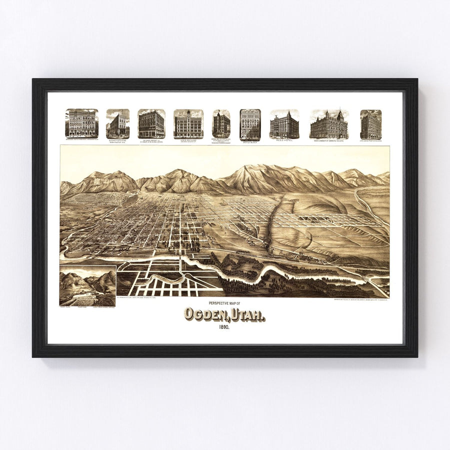 Ogden Vintage Map 1890