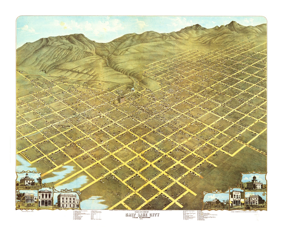 Preview of Vintage Map of Salt Lake City, Utah 1870