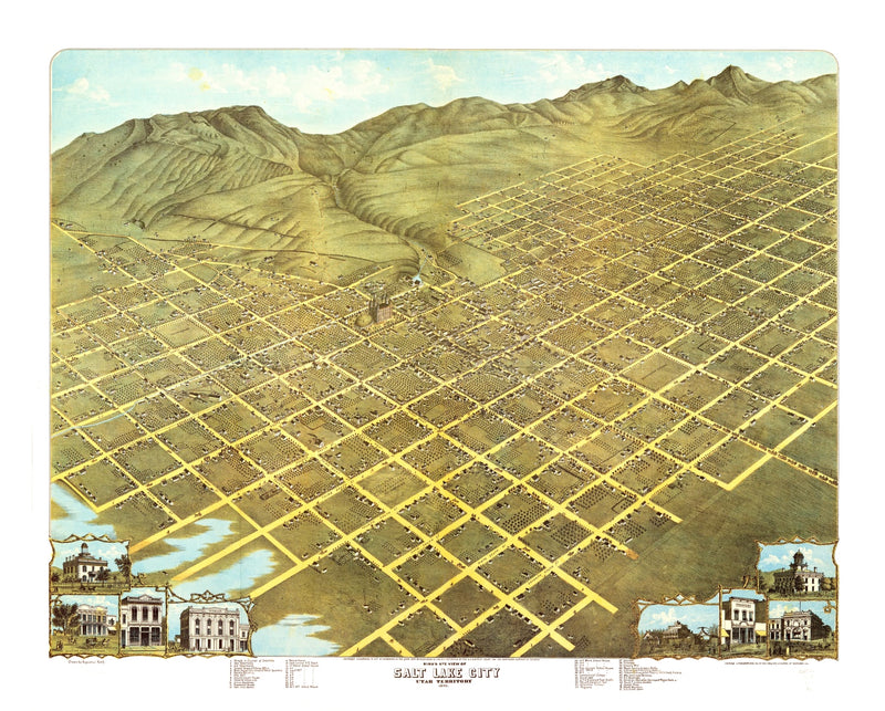 Size comparison using Vintage Map of Salt Lake City, Utah 1870
