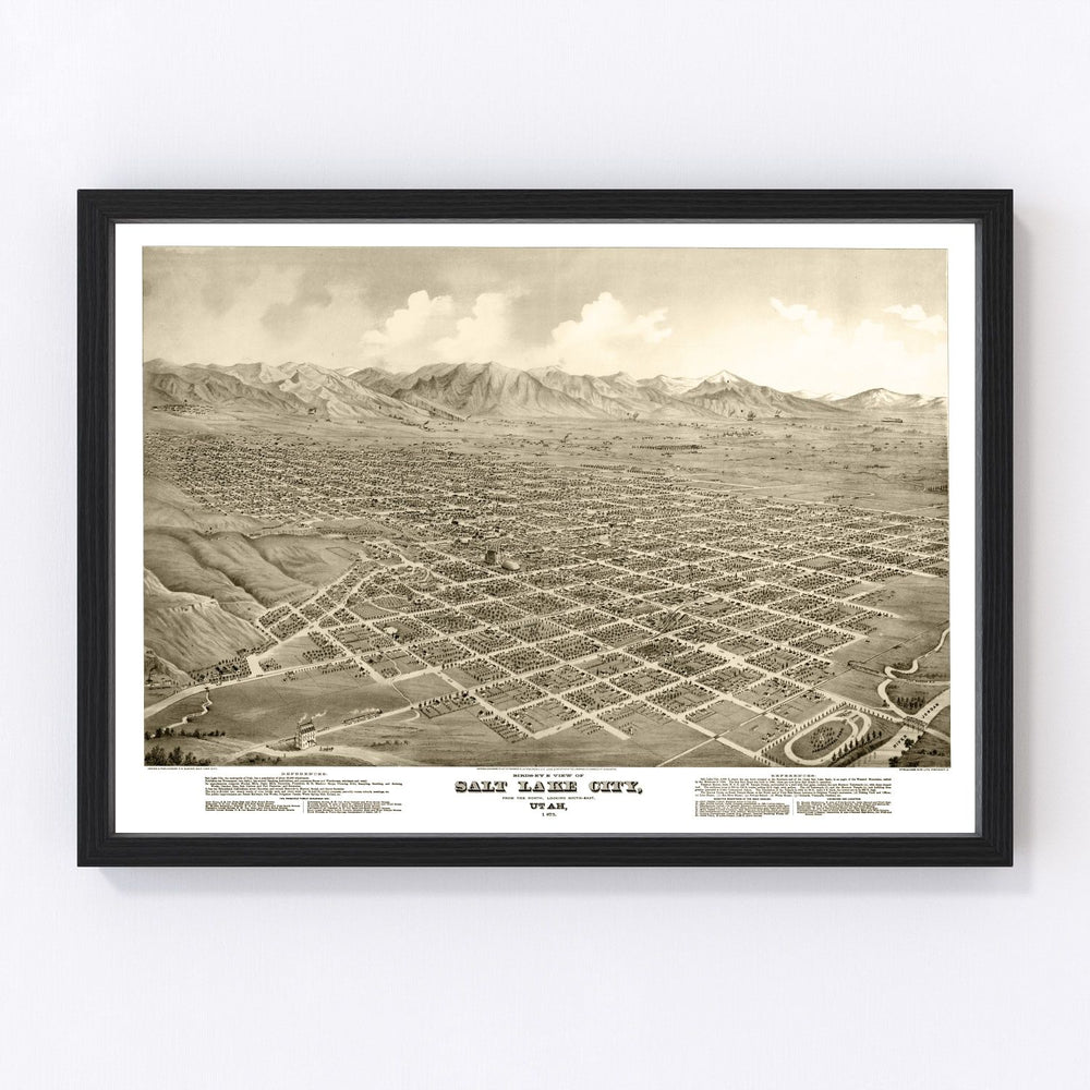 Salt Lake City Vintage Map 1875