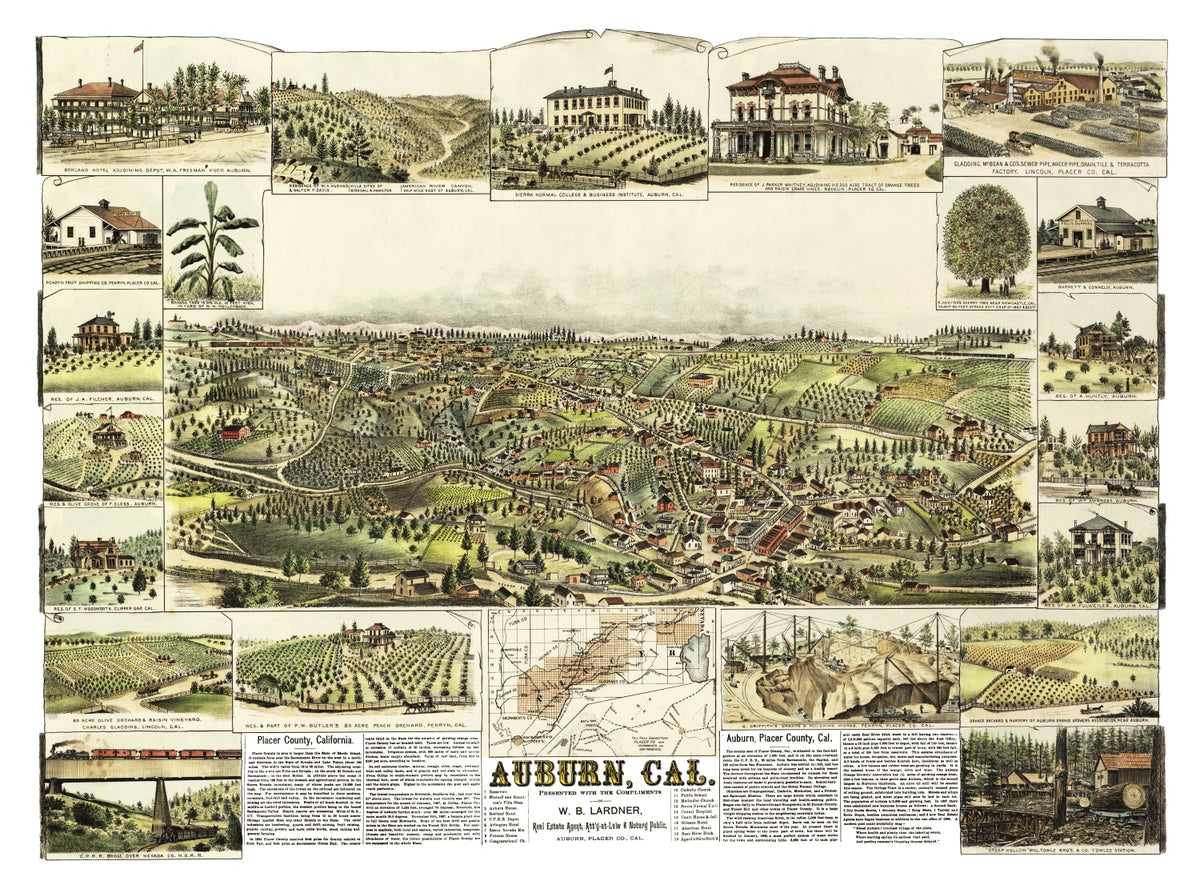 Preview of Vintage Map of Auburn, California 1887