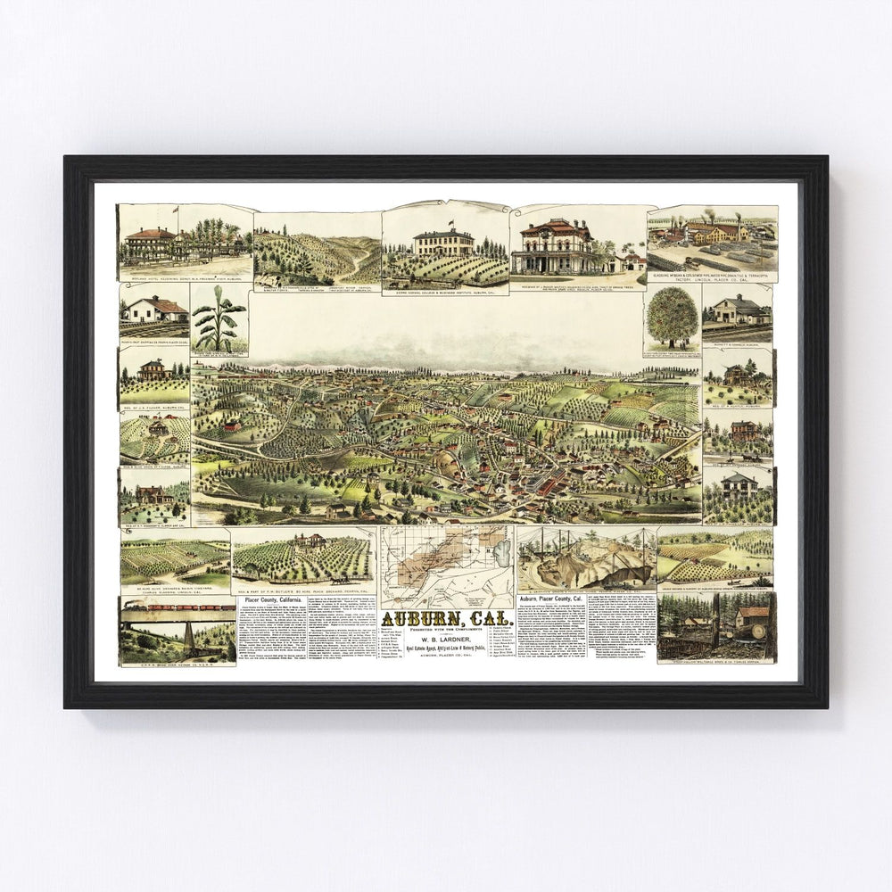 Auburn Vintage Map 1887