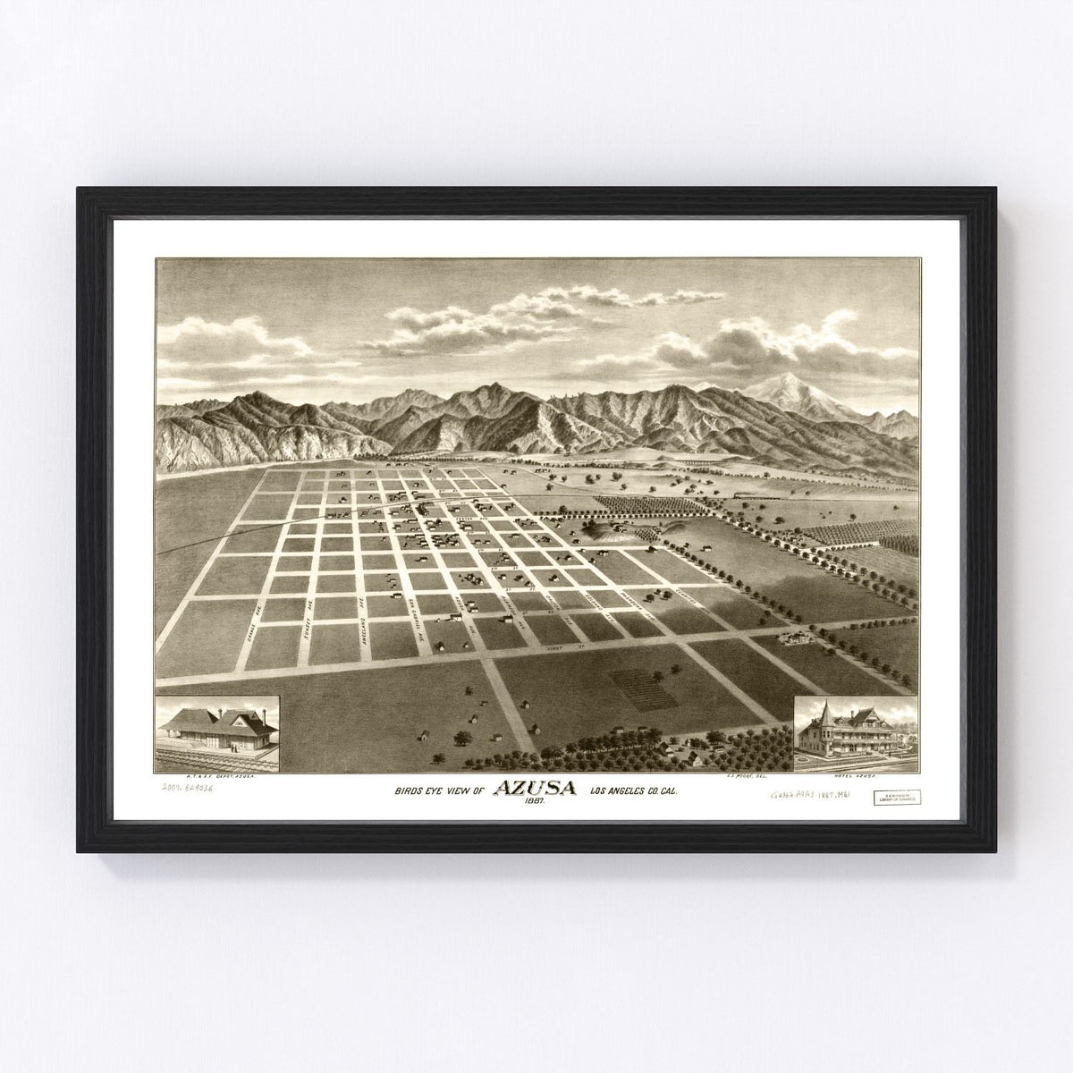 Azusa Vintage Map 1887