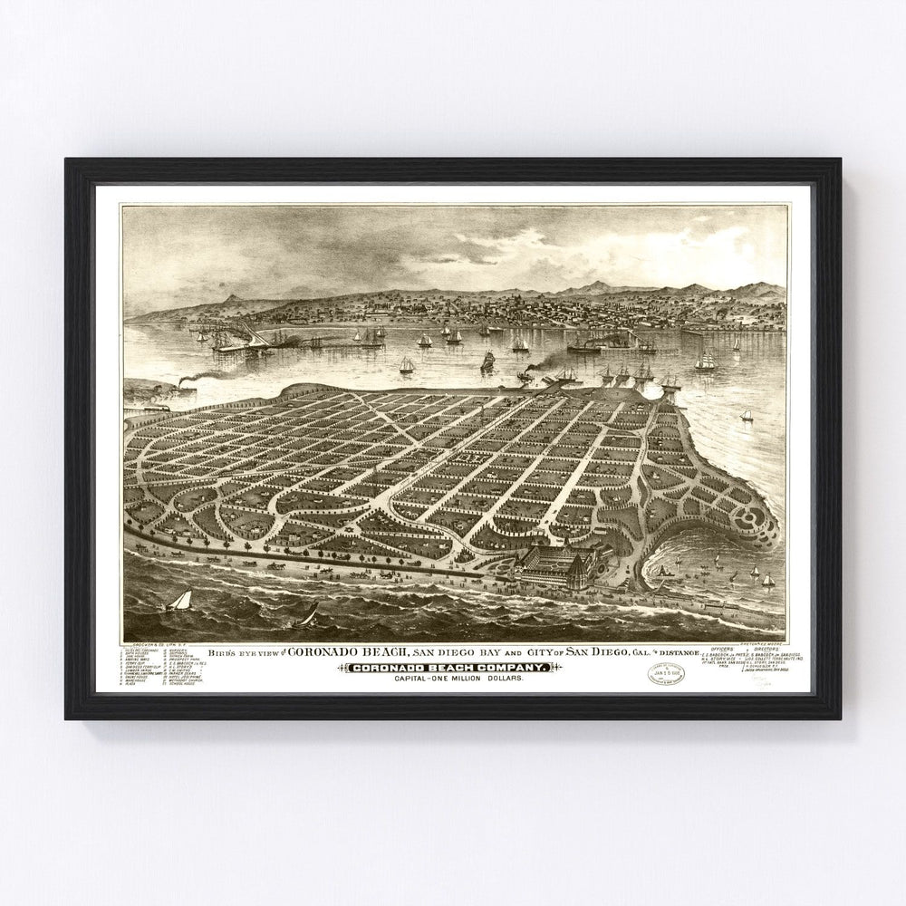 San Diego Vintage Map 1880