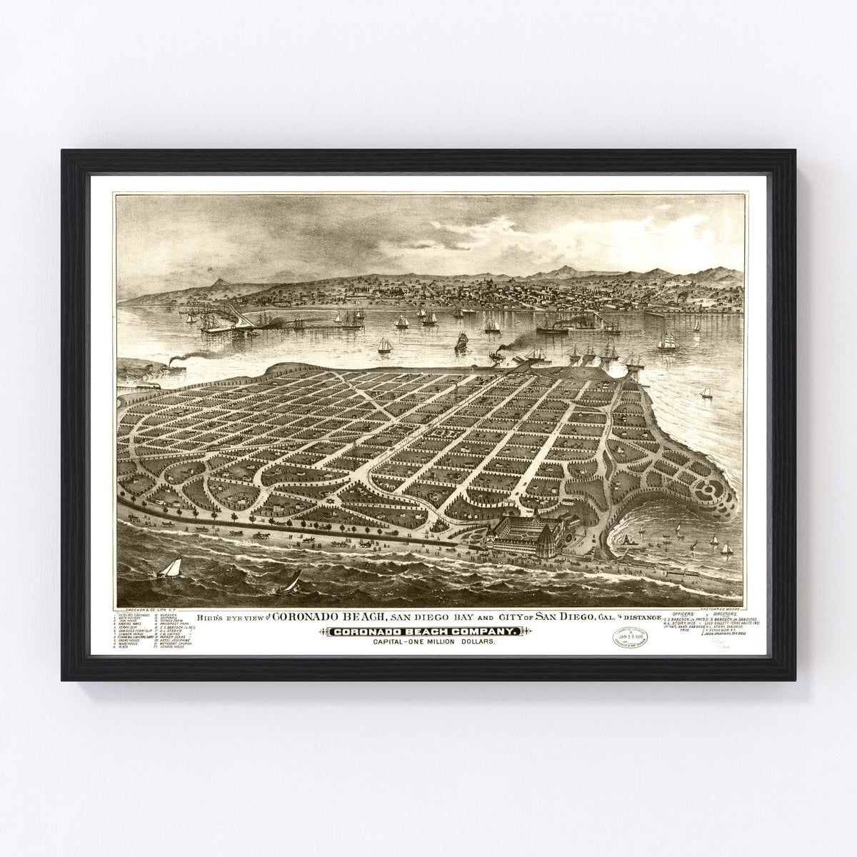 San Diego Vintage Map 1880