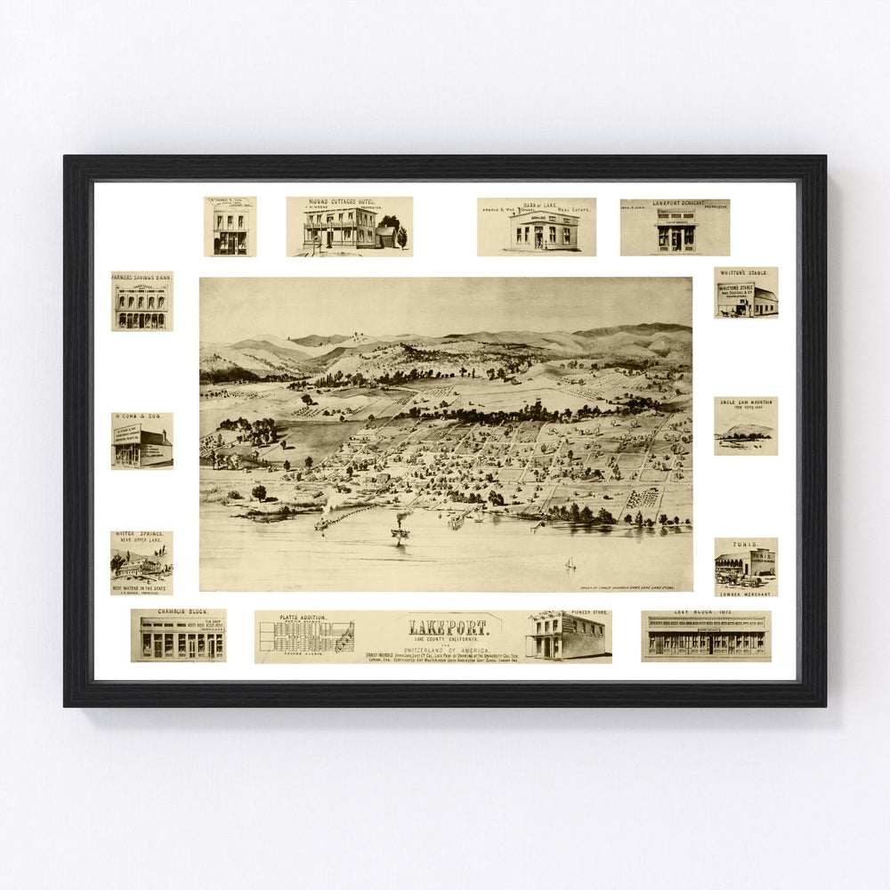 Lakeport Vintage Map 1888