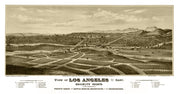 Vintage Map of Los Angeles, California 1877