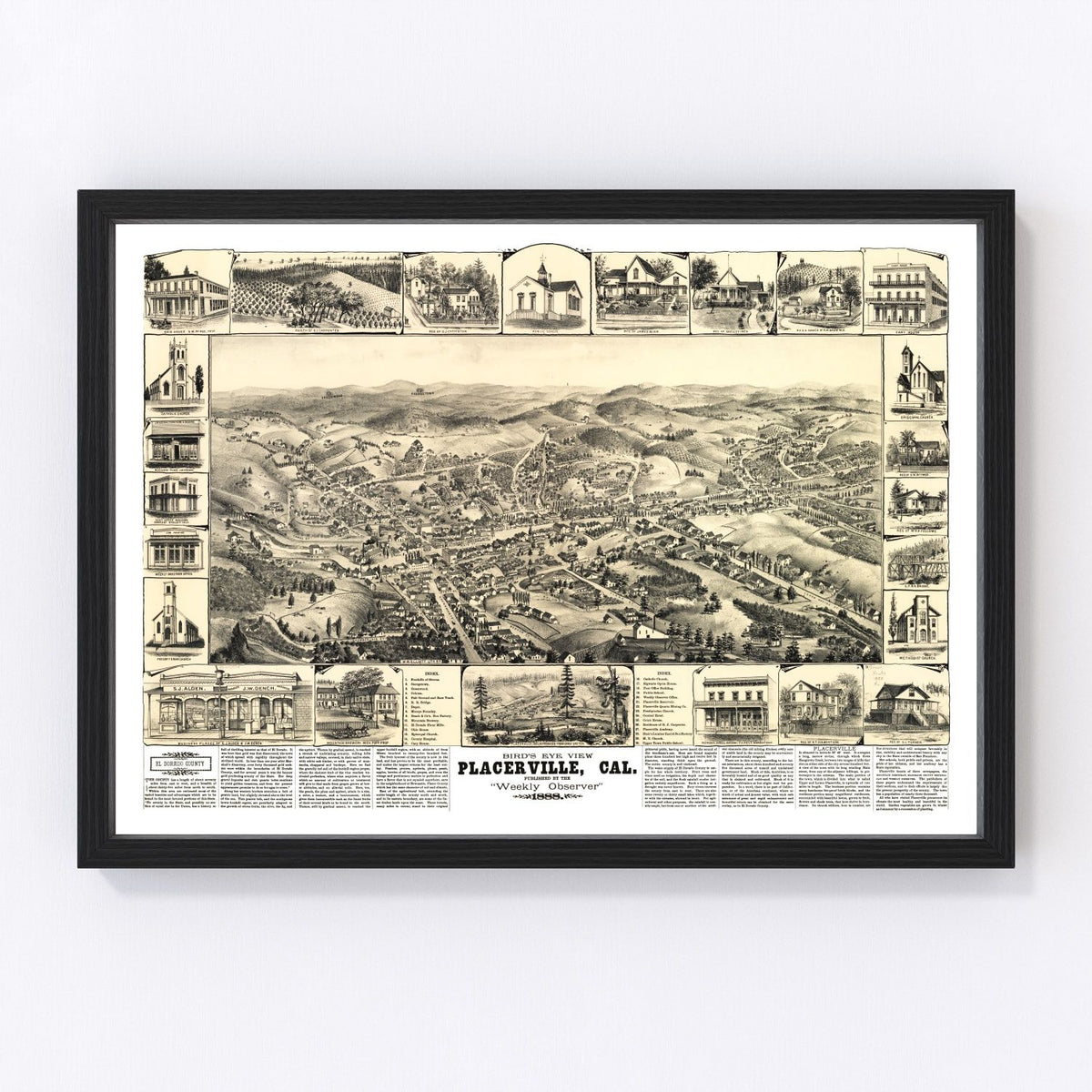 Placerville Vintage Map 1888