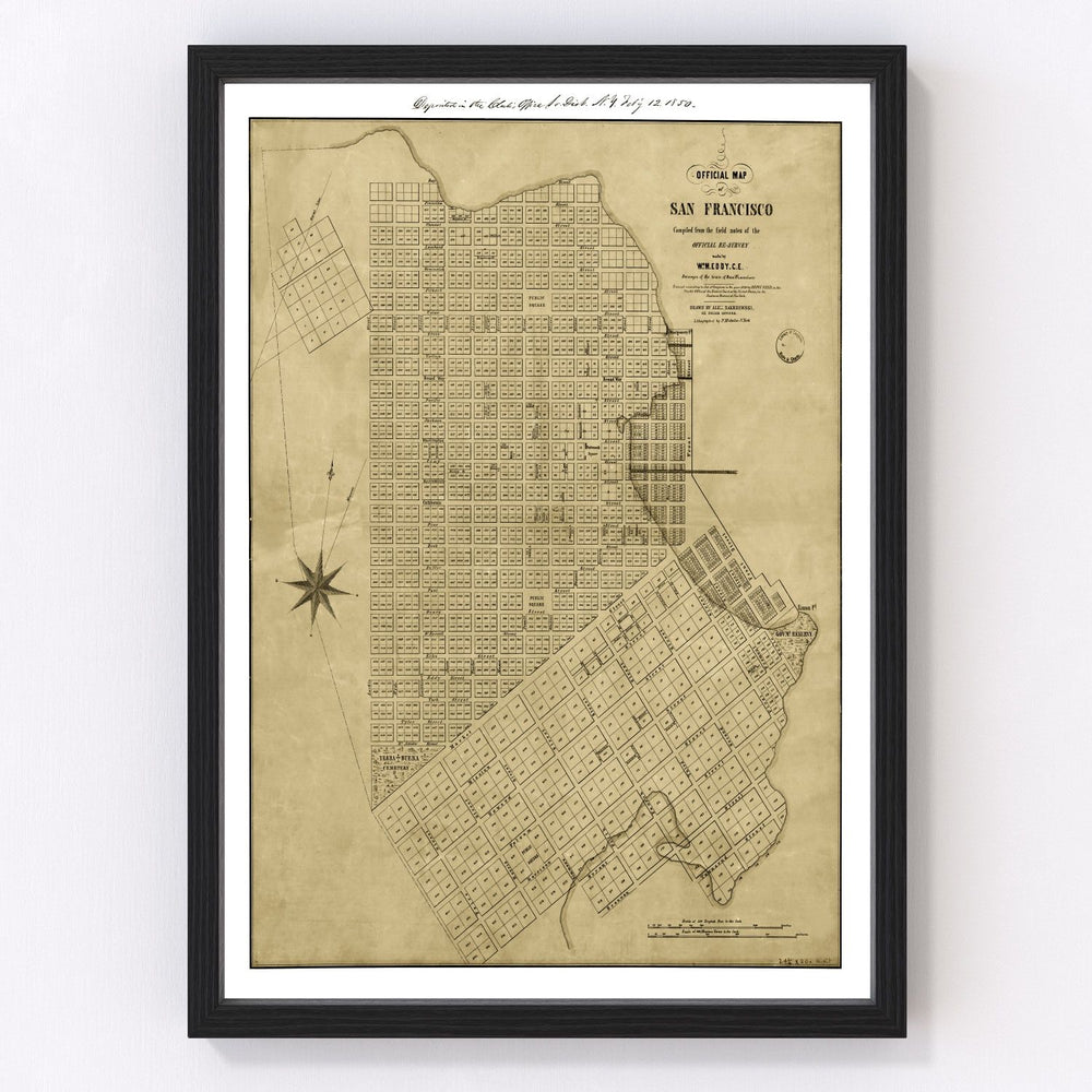 San Francisco Vintage Map 1849
