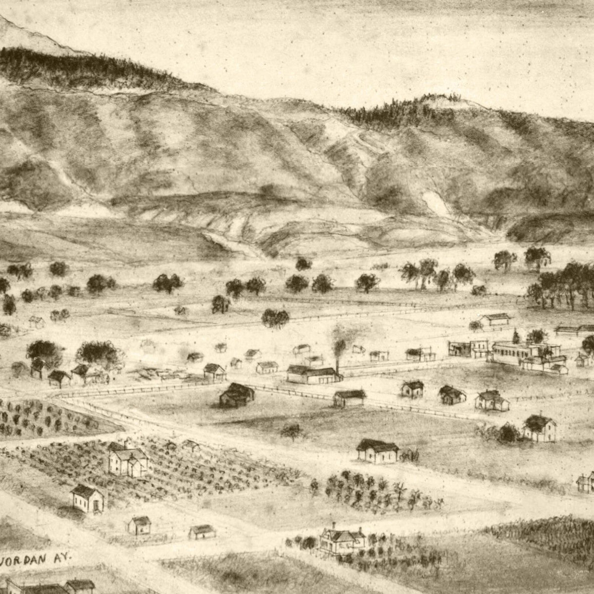 Restored historic details from the 1886 city map of San Jacinto, California