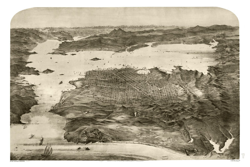 Size comparison using Vintage Map of San Francisco, California 1868