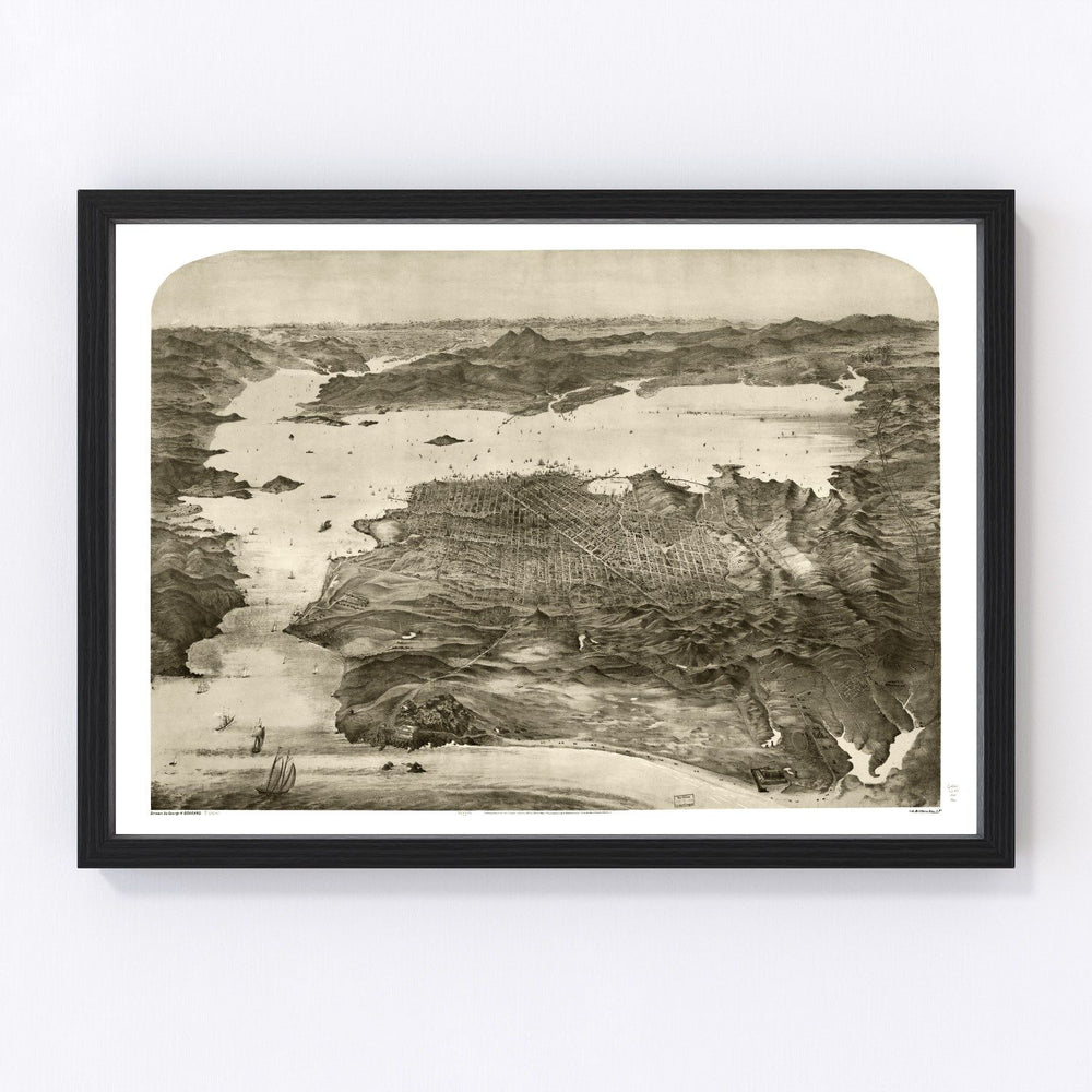 San Francisco Vintage Map 1868