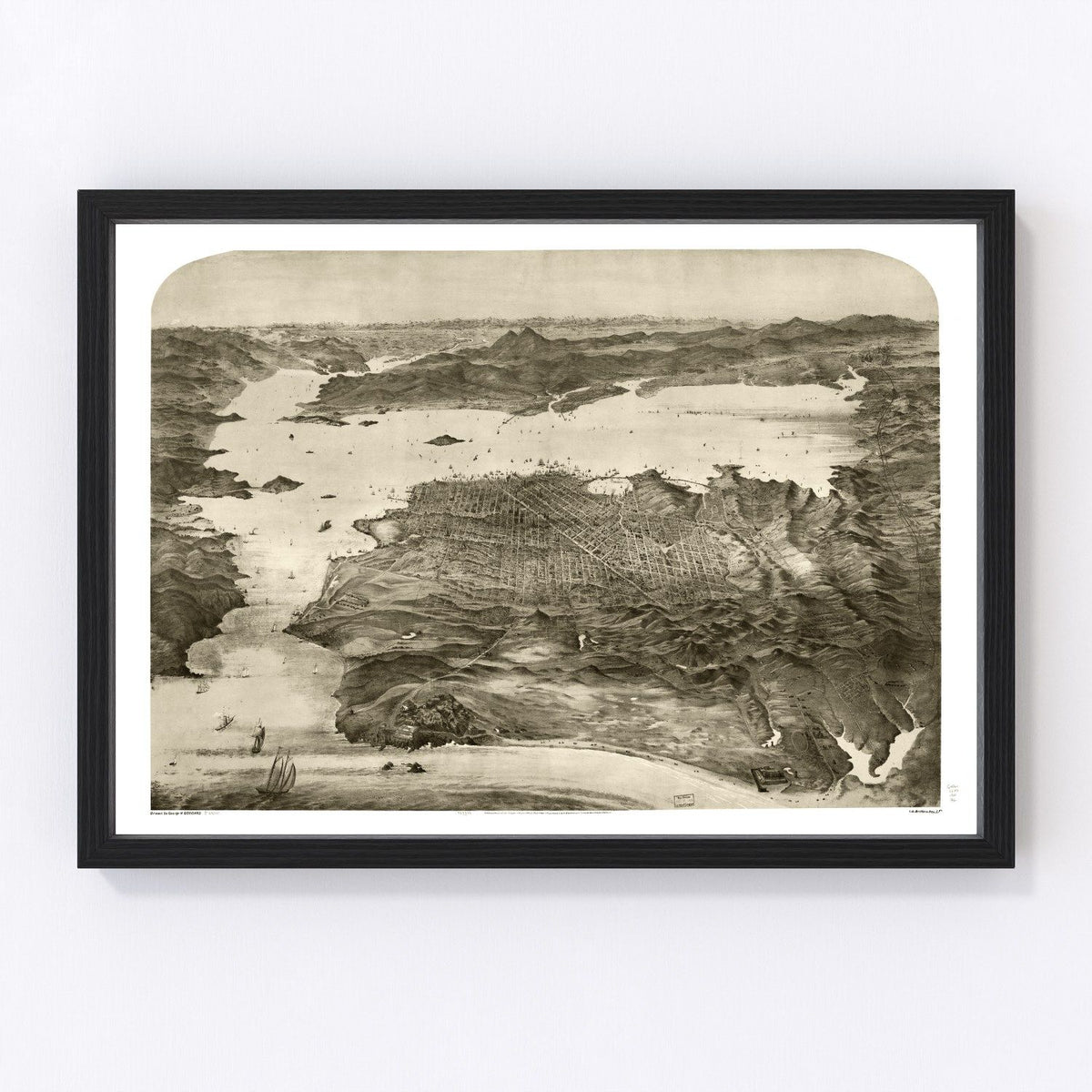 San Francisco Vintage Map 1868